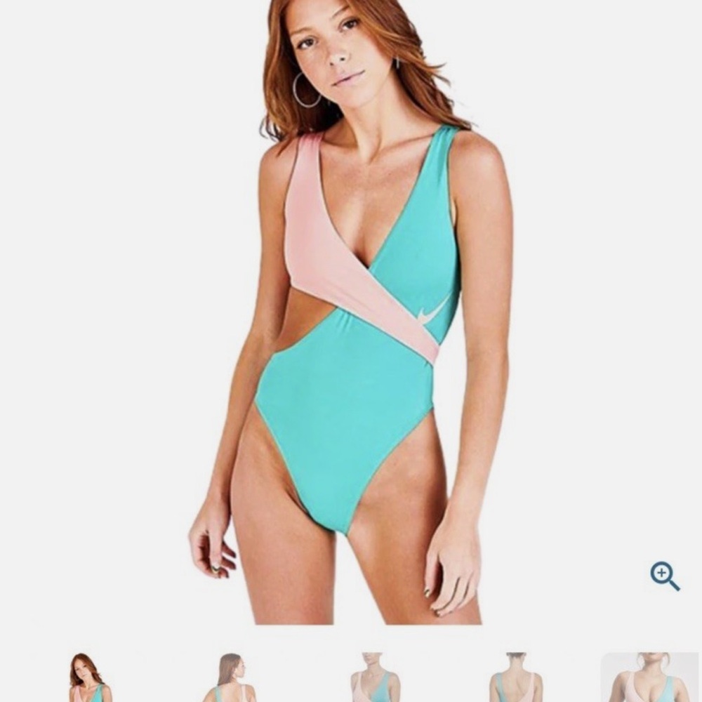 Nike Aqua and Coral Swimsuit xs